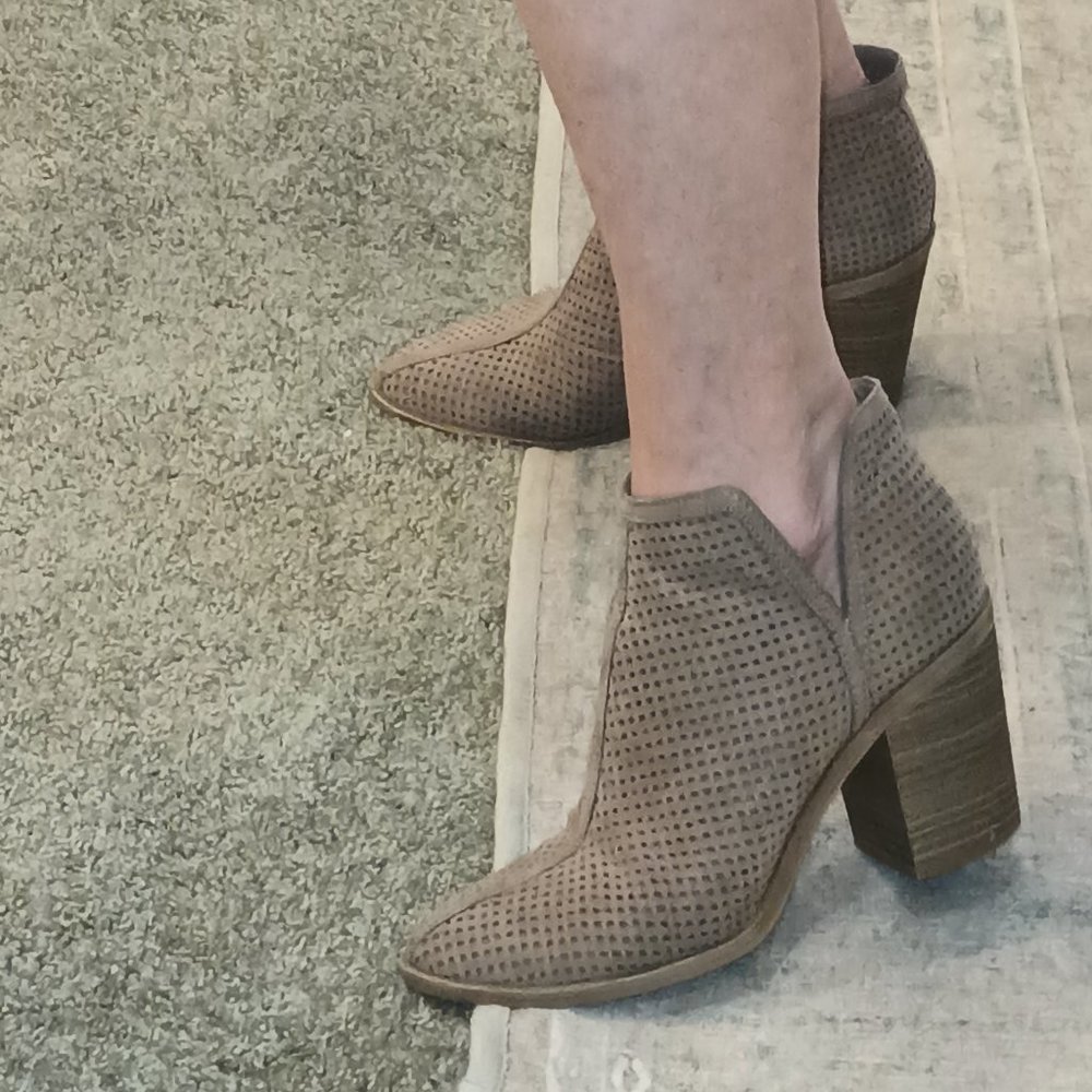 DV by Dolce Vita Closed Toe Bootie Perforated with Suede feel